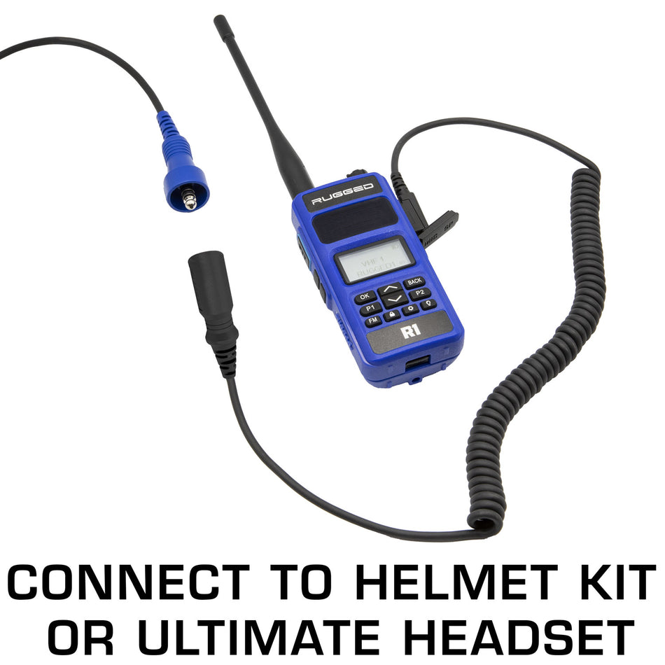 Cable en espiral para auriculares/casco OFFROAD para radios resistentes y radios Kenwood