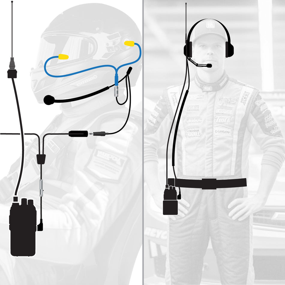 IMSA Driver and Crew Chief Long Track Racing Kit with RDH16 Radios