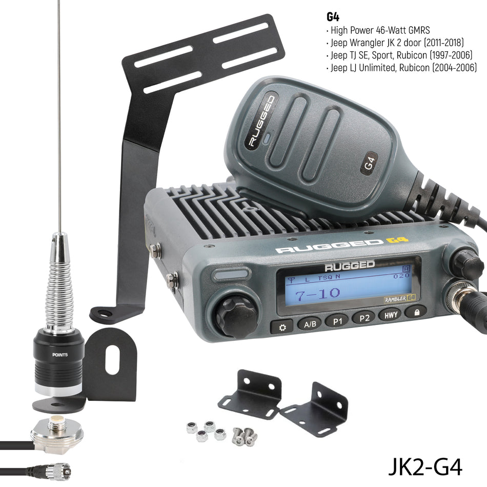 GMRS Mobile Radio Kit for Jeep Wrangler TJ, LJ, and JK