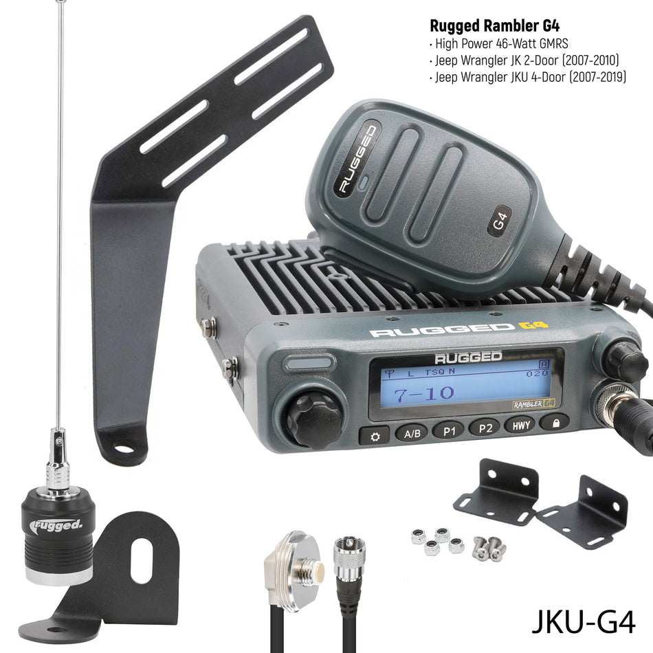 Kit de radio móvil GMRS bidireccional para Jeep Wrangler JK y JKU