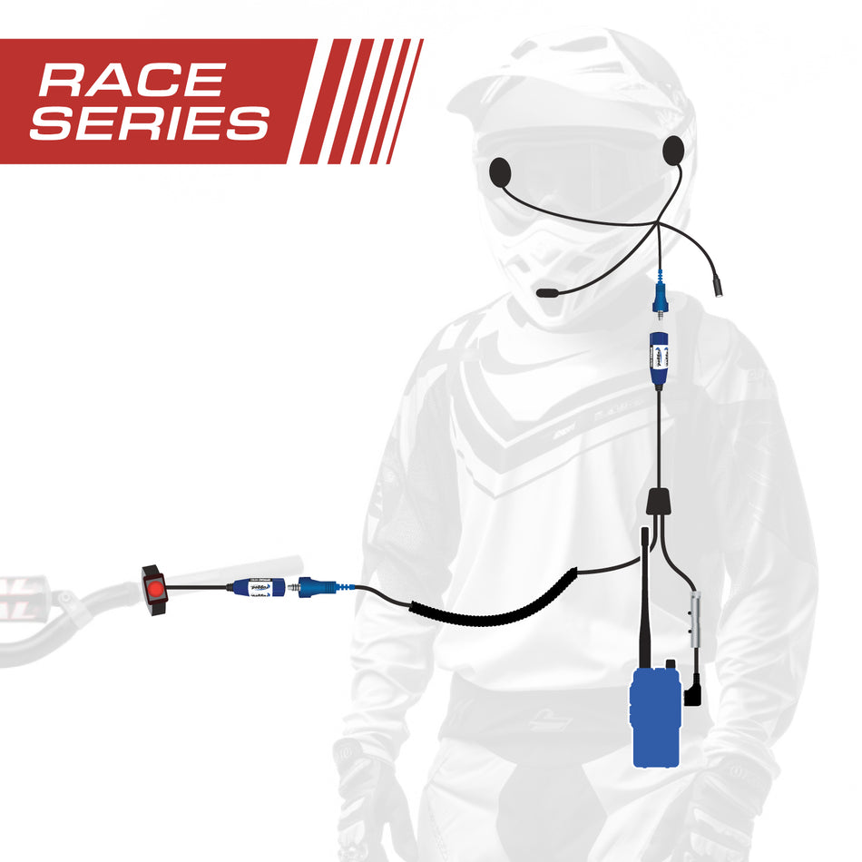 RACE SERIES Kit Completo de Comunicación para Moto con Cables OFFROAD