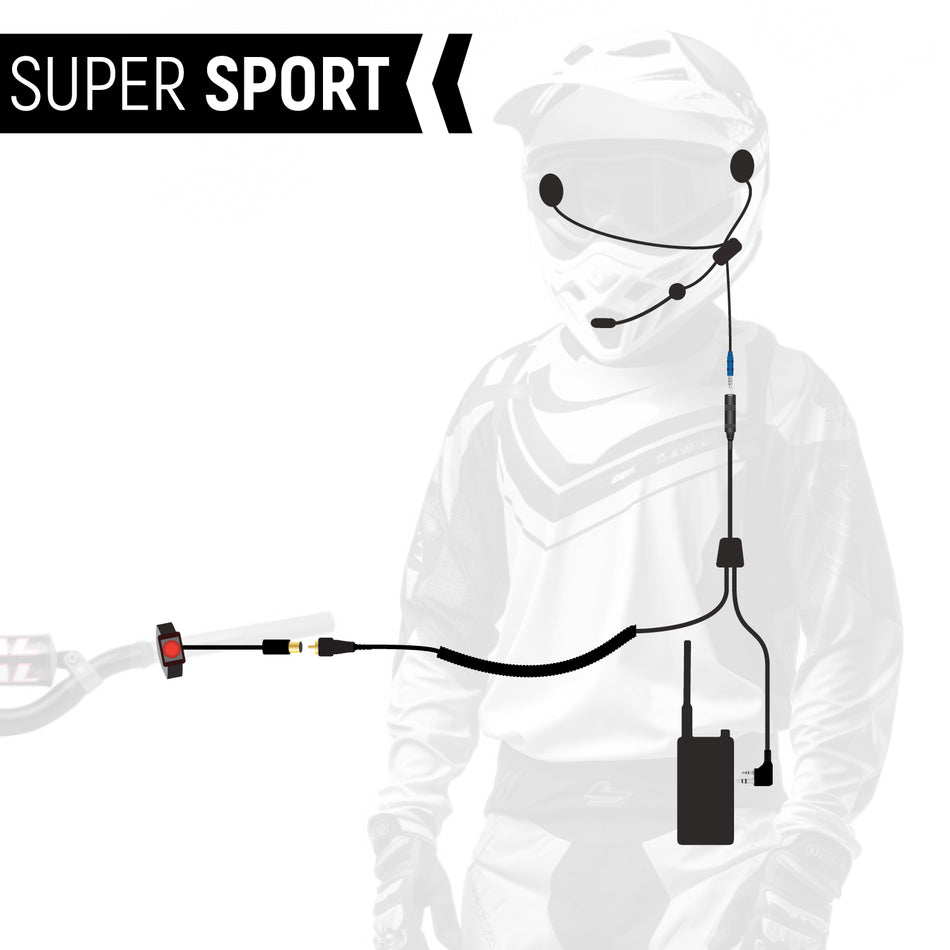 SUPER SPORT Kit completo de comunicación para motocicleta con cables SPORT ligeros