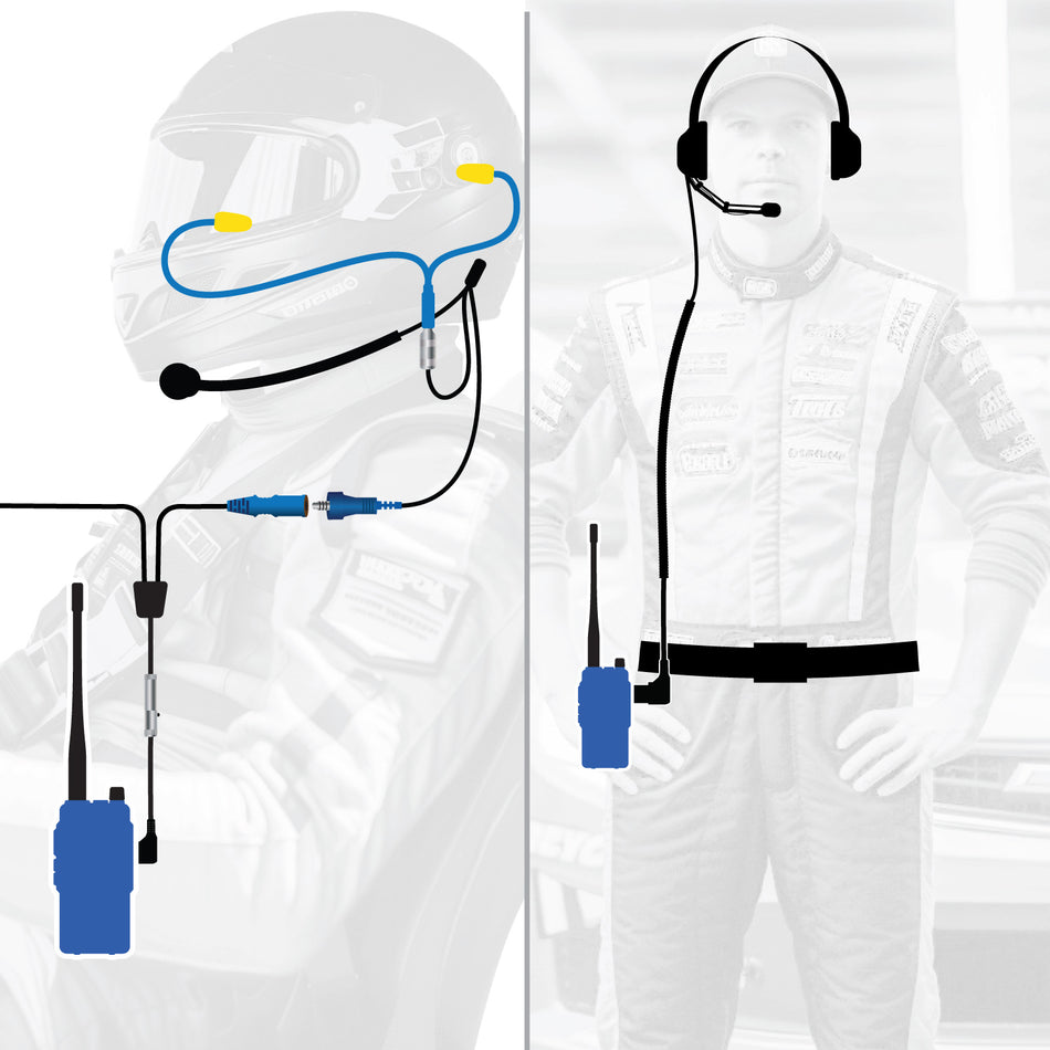 RUGGED Wired Driver and Crew Chief Racing Kit with R1 Radios