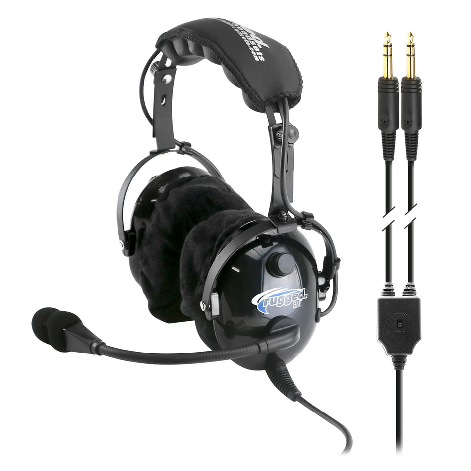 Rugged Air RA900 General Aviation Instructor Pilot Headset with PTT