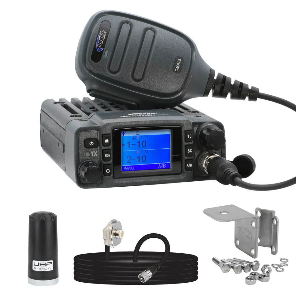Kit de radio - Radio móvil de banda GMRS resistente al agua GMR25 con antena