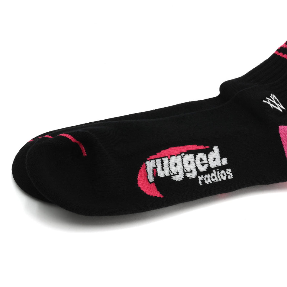 Pink Radio Crew Socks x Fast Friends