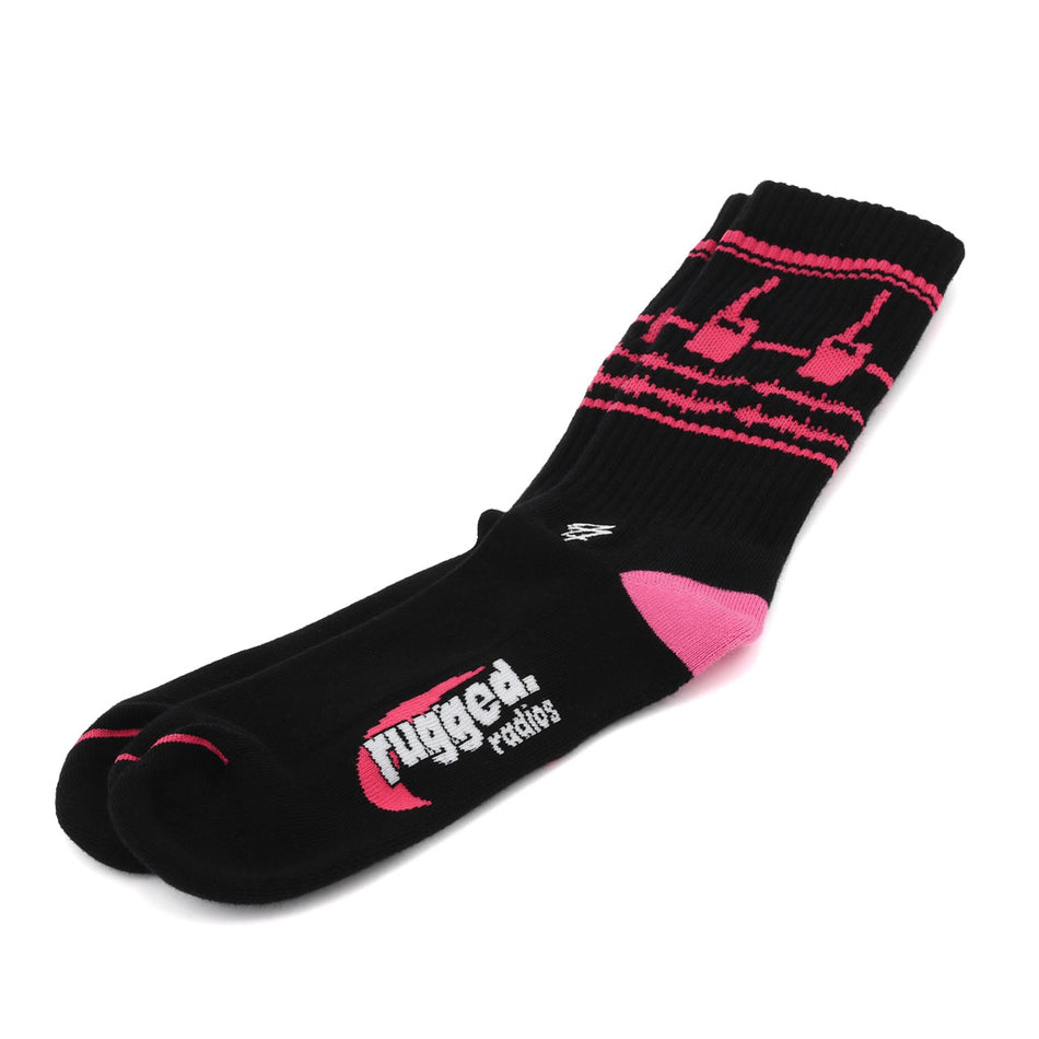 Pink Radio Crew Socks x Fast Friends