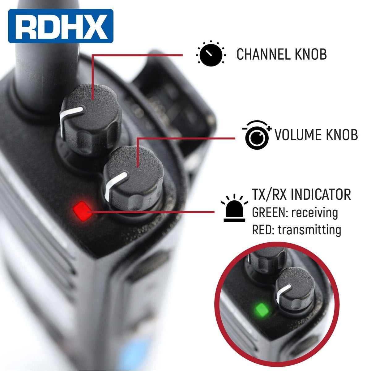Rugged RDH-X Waterproof Business Band Handheld - Black - Demo - Clearance