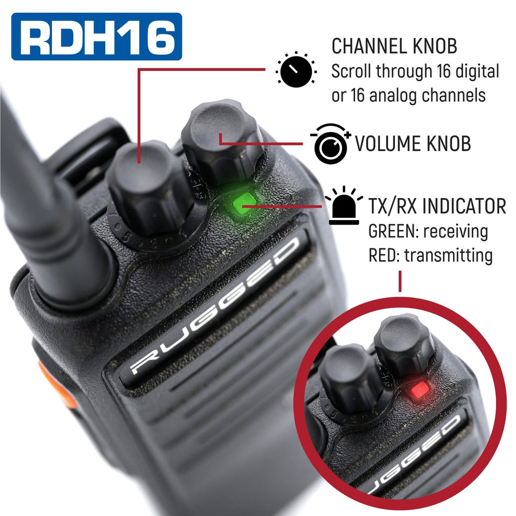 Rugged RDH16 Digital and Analog Handheld Radio
