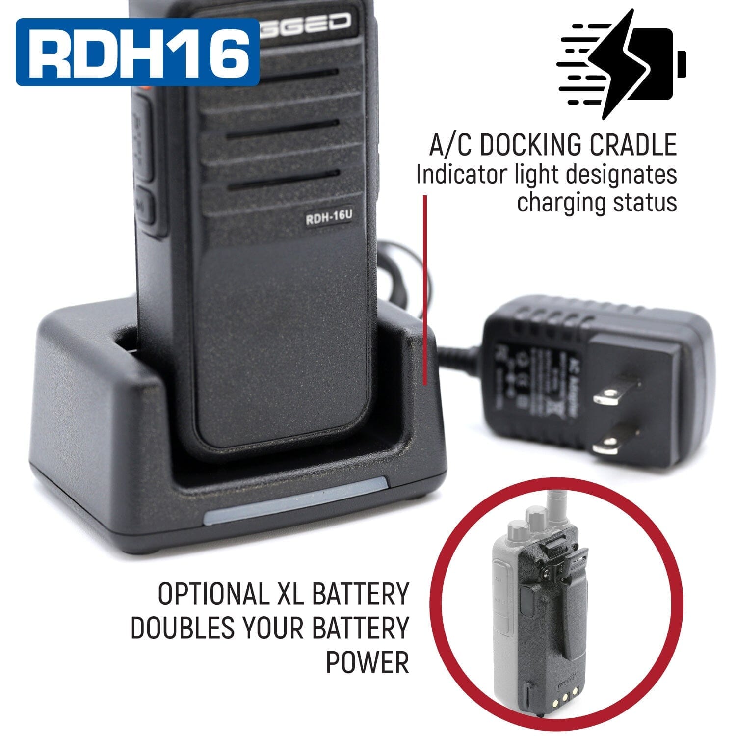 Rugged RDH16 VHF Digital and Analog Handheld Radio - Demo - Clearance