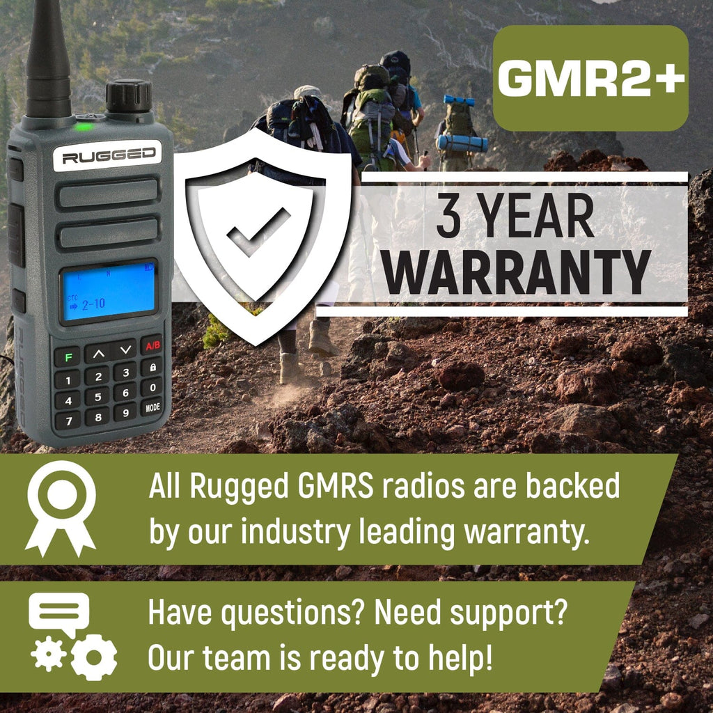 BUNDLE - Rugged GMR2 GMRS and FRS Two Way Handheld Radio with Hand Mic