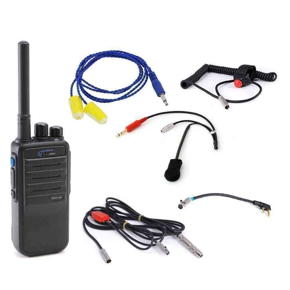 Kit de Radiocomunicación Digital para Piloto de carreras en autódromo, NASCAR 3C con Radio Walkie Talkies Profesionales Rugged RDH ESP - By Rugged Radios