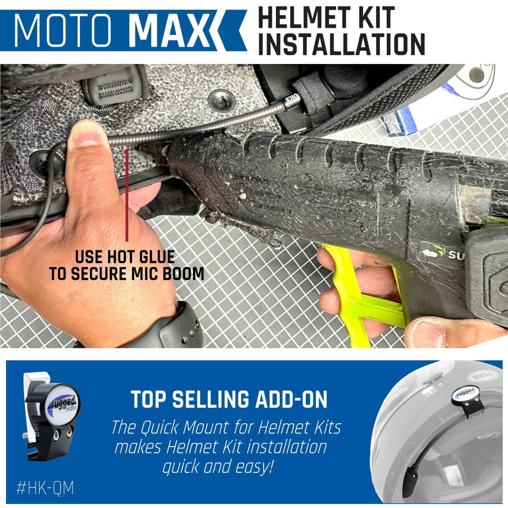 MOTO MAX Kit with Radio, Helmet Kit, Harness, and Handlebar Push-To-Talk