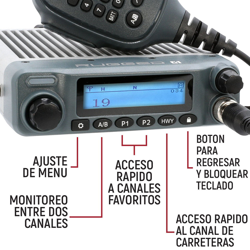 Radio GMRS Rugged G1 para AVENTURAS a prueba de Agua ESP - By Rugged Radios