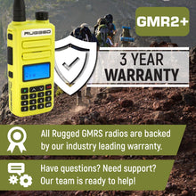 Load image into Gallery viewer, Rugged GMR2 PLUS GMRS and FRS Two Way Handheld Radio - High Visibility Safety Yellow
