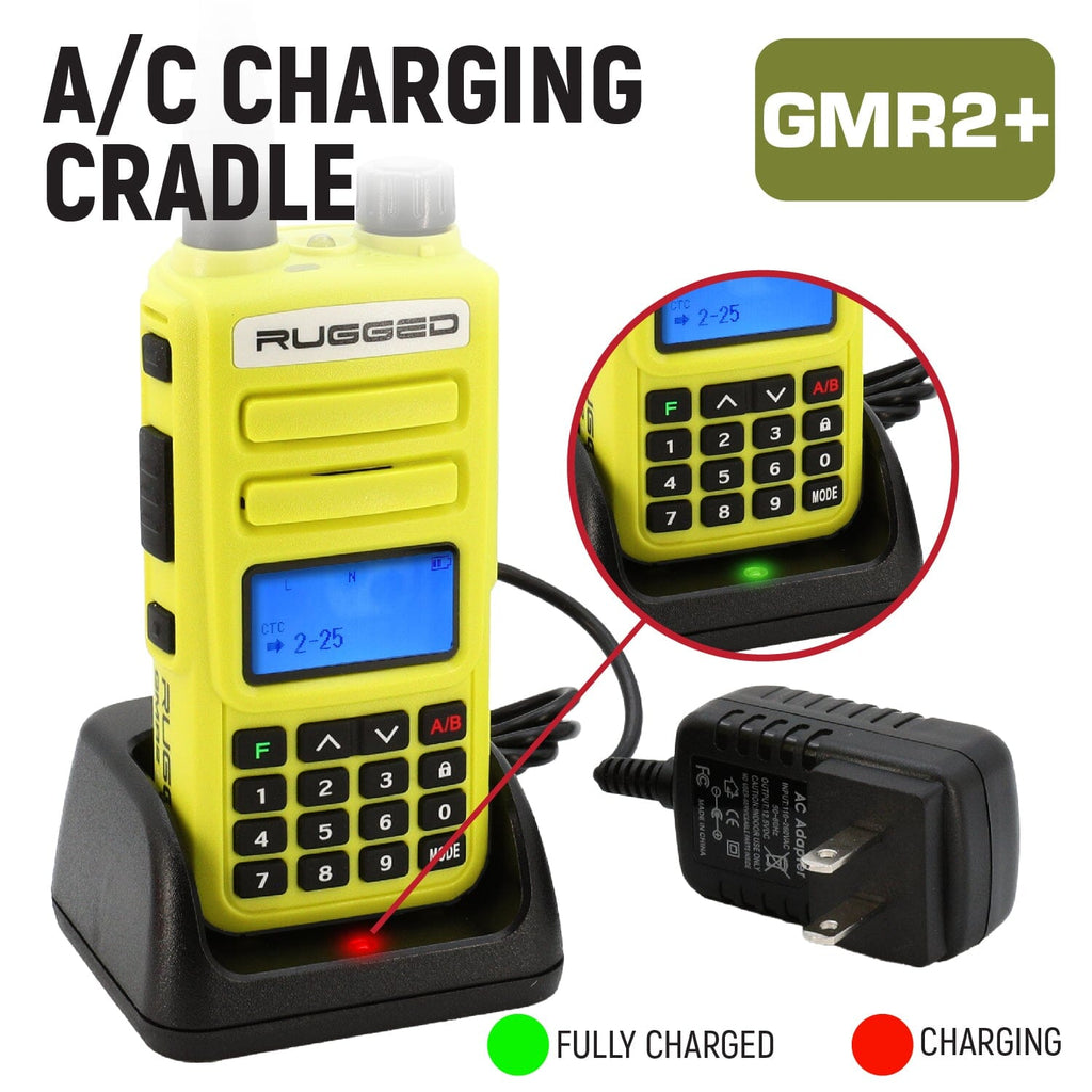 Rugged GMR2 PLUS GMRS and FRS Two Way Handheld Radio - High Visibility Safety Yellow