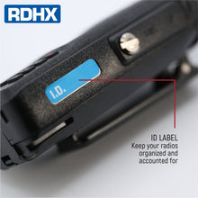 Load image into Gallery viewer, RDHX waterproof handheld radio with ID label to identify and keep track of each radio